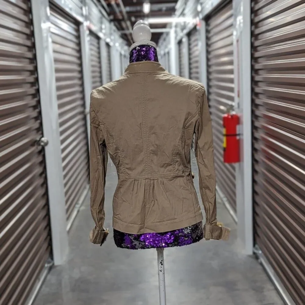Minimalist Military Chic Tailored‎ Luxe Michael Kors Beige Jacket 8P